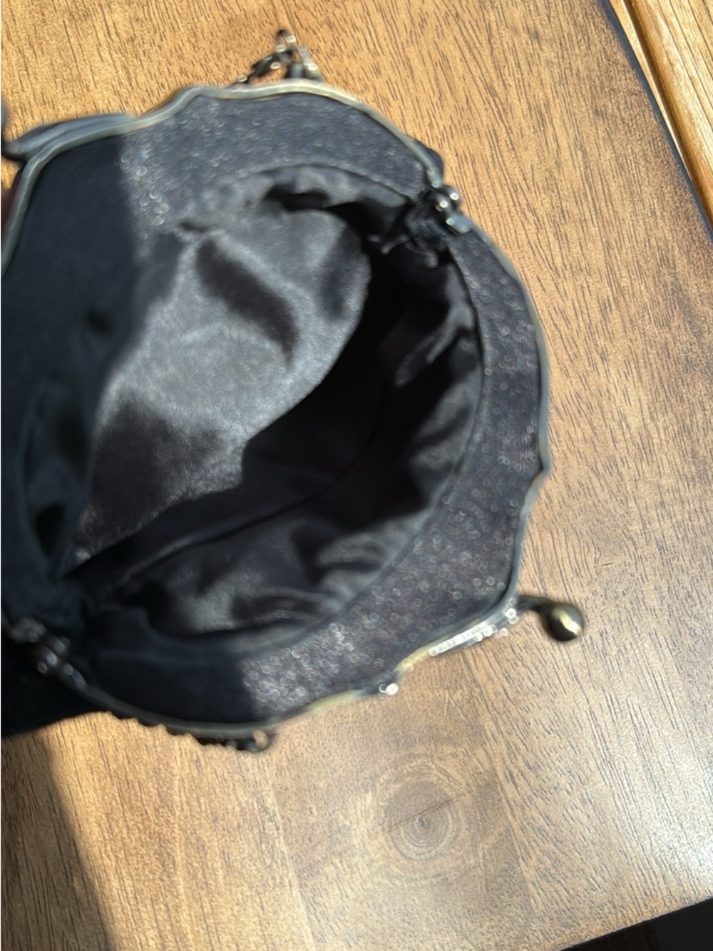 Black Beaded Kiss-Lock Evening Bag